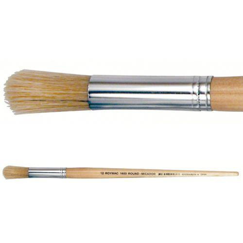 Hog Hair Round Bristle Brushes Pack of 12 - #12