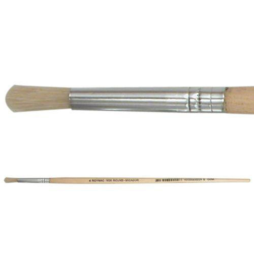 Hog Hair Round Bristle Brushes Pack of 12 - #4