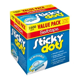 SELLOTAPE STICKY DOTS REMOVABLE Value Pack 1600