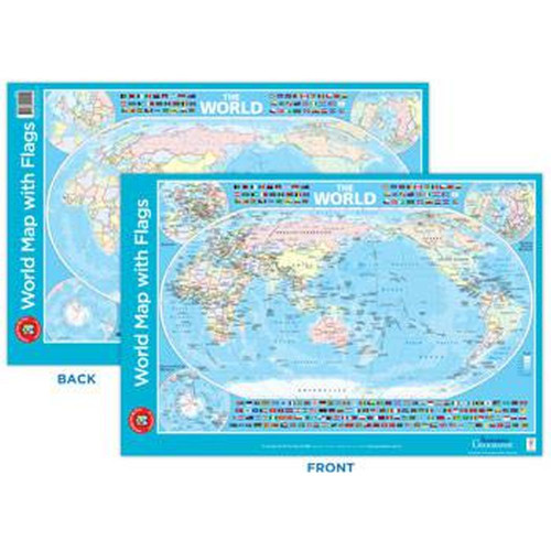 World Map With Flags Poster