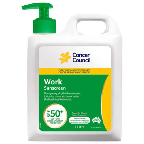 CANCER COUNCIL SPF50+ Work Sunscreen Pump 1L