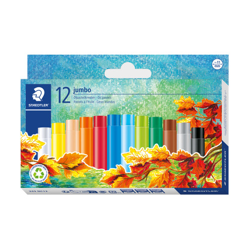 Staedtler 243 Noris Jumbo Oil Pastels - Box of 12 Assorted Colours