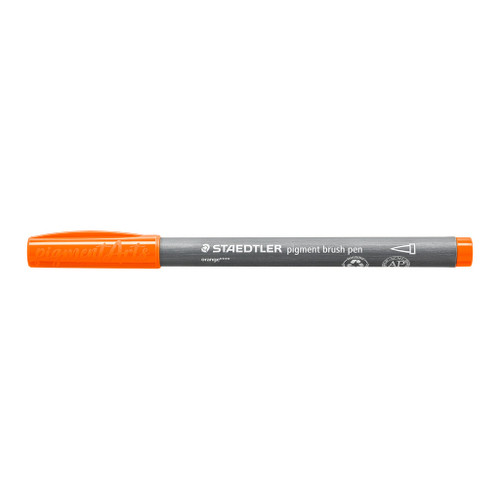 Staedtler 371 Pigment Brush Pen - Orange, Each