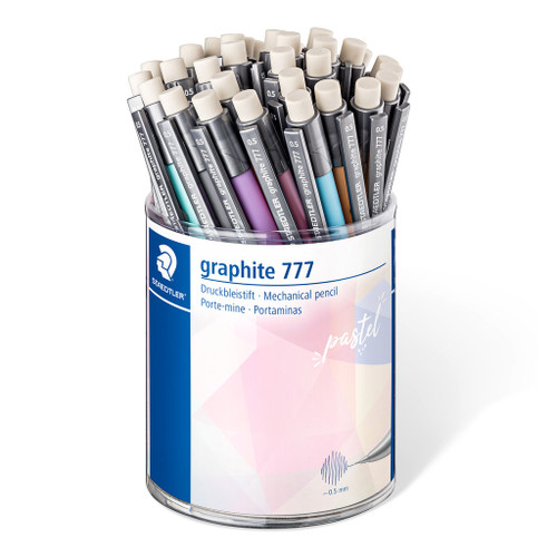 Staedtler Graphite 777 Pastel Mechanical Pencil 0.5mm, Assorted Cup of 36