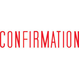 Shiny Pre-Inked Stamp - "CONFORMATION" Solid Text - Red