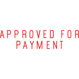 Shiny Pre-Inked Stamp - "APPROVED FOR PAYMENT" Solid Text - Red