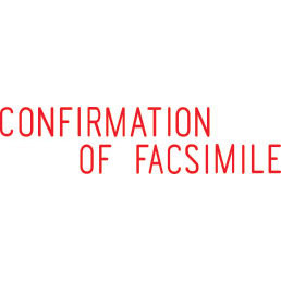 Shiny Pre-Inked Stamp - "CONFIRMATION OF FACSIMILE" Solid Text - Red
