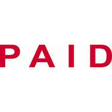 Shiny Pre-Inked Stamp - "PAID" Solid Text - Red ** ETA 29/4/2026 **