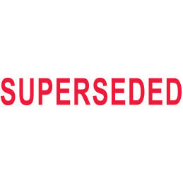 Shiny Pre-Inked Stamp - "SUPERSEDED" Solid Text - Red