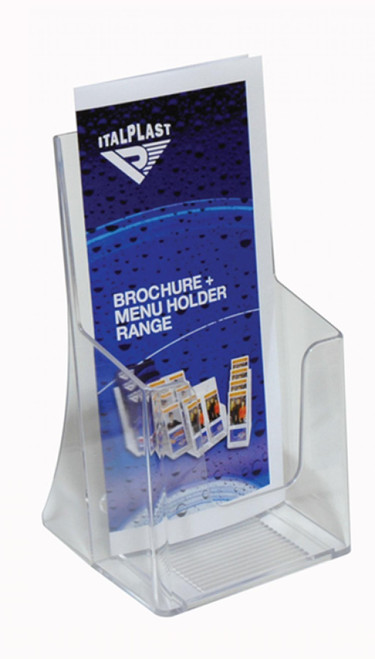 ITALPLAST Brochure Holder - DL Single - Clear, Each