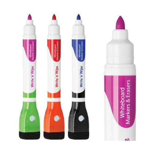 WRITE 'N' WIPE WHITEBOARD MARKERS 6'S ASST