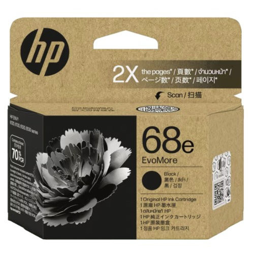 HP #68e EvoMore Original Black Ink Cartridge (7FP22TA)