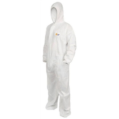 Shield Right Disposable Coveralls SMS Type 5-6 White Large, Each