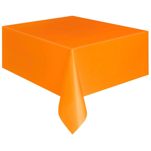 Pumpkin Orange Unique Plastic Table cover Rectangle 137cm x 274cm (54" x 108")