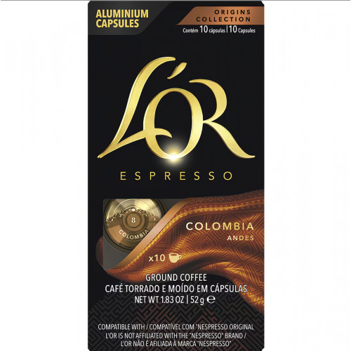L'Or Espresso Colombia Intensity 8 Coffee Pods, Pack of 10