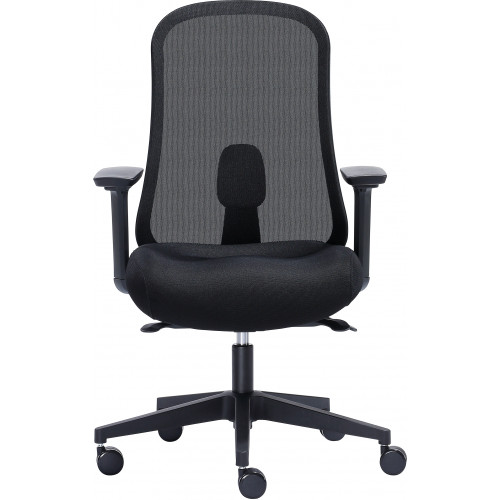 Pivot Ergovida Trey Chair with 3D Arms and Lumbar Support - Black, Each