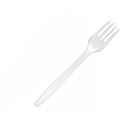 Reusable White Heavy Duty Fork, Pack of 20