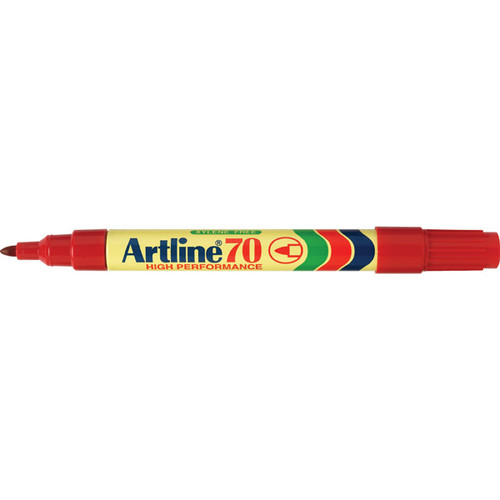 ARTLINE 70 PERMANENT MARKERS Med Bullet Red, Bx12