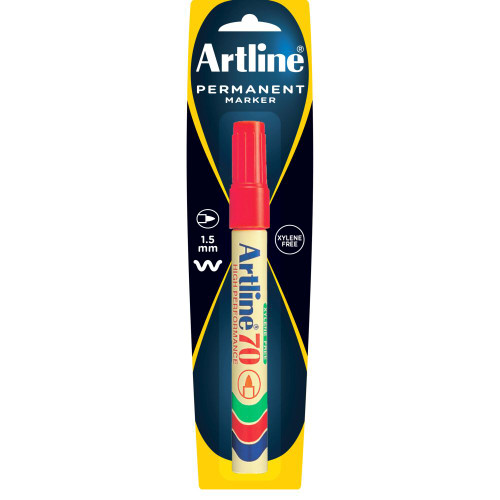 ARTLINE 70 PERMANENT MARKERS Med Bullet Red Blister *** While Stocks Last ***