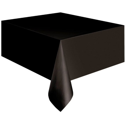 Midnight Black Unique Plastic Tablecover Rectangle 137cm x 274cm (54" x 108") Pack of 12