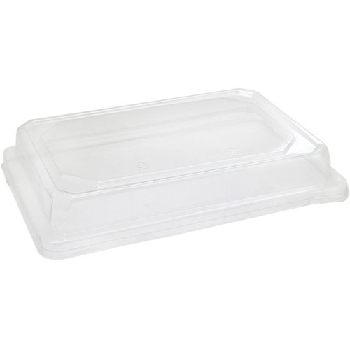 Anti-Fog PET Lids To Suit Sugarcane Sushi Trays – Large 180 x 130 x 30mm, Pack of 50