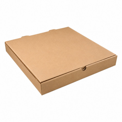 Pizza Box 11" Flat Double Fold Plain Brown, Pack of 50
