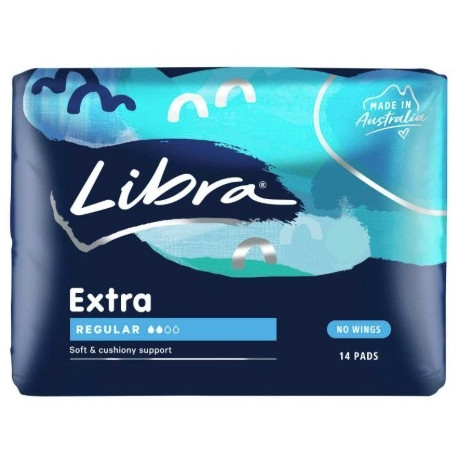 Libra Extra Regular Pads No Wings, Pack of 14