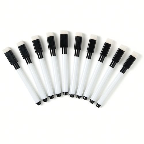 Creative Kids Write N Wipe Markers w/ Eraser Tip Pack of 10 Black