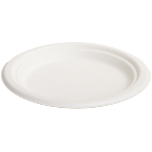 Sugarcane Round Plate 174mm X 15mm (7″) White, Carton of 1000