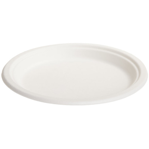 Sugarcane Round Plate 222mm x 20mm (9″) White, Carton of 500