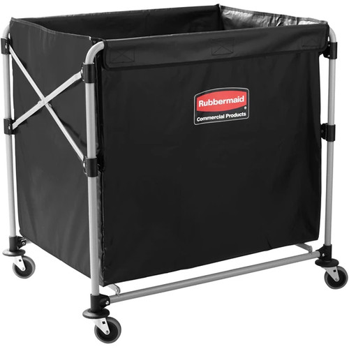 Collapsible X Laundry Cart, 8 Bushels, 300 Litre, Black