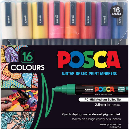 POSCA PC-5M Paint Markers Assorted 16 Pack