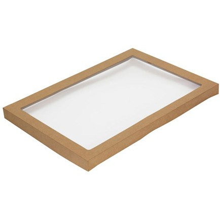 Lid Catering With Window To Suit Catering Tray Size 4 Kraft 454 x 313 x 30mm Pack of 50