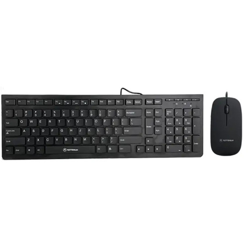 Rotanium WOC02 Wired Office Desktop Keyboard + Mouse Combo