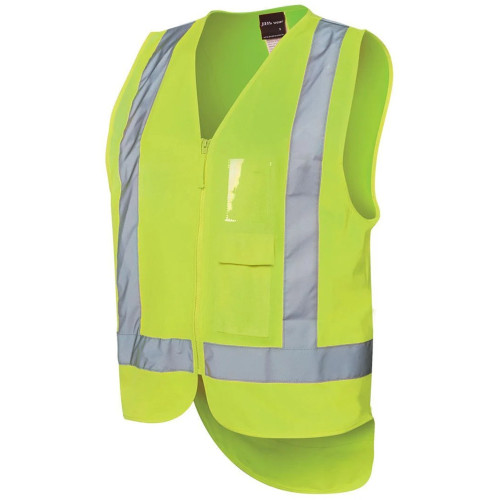 Hi Vis Yellow Safety Vest Drop Tail Pattern Large