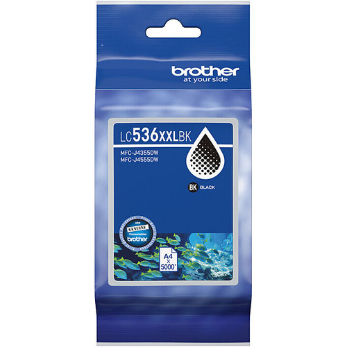 Brother LC-536XXLB Original Black Ink Cartridge 5K Yield Suits MFC-J4355DW/ J4555DW/ J6560DW/ J6975DW/ J5110DW, Each