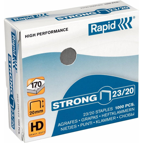 Rapid Staples 23/20mm Strong Box Of 1000