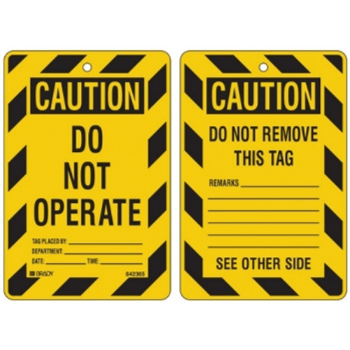 ECONOMY SAFETY TAGS Caution Do Not Operate, Pk100