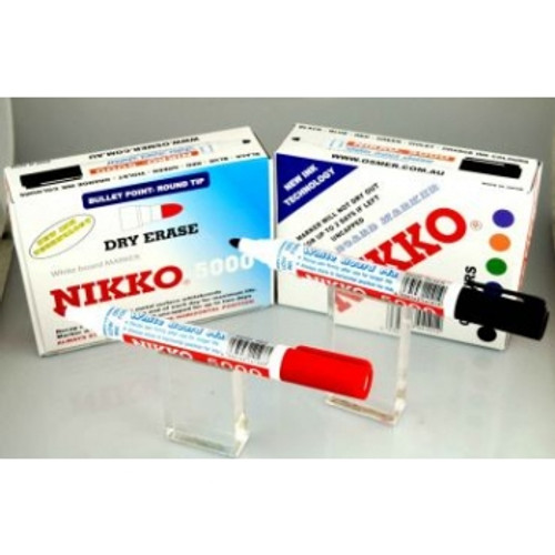 NIKKO WHITEBOARD MARKERS 6 Colours Including Orange Pk12