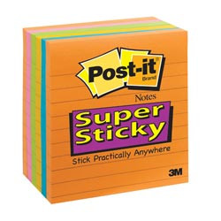 POST-IT 675-6SSAN NOTES Super Sticky NeonLined 98x98mm
