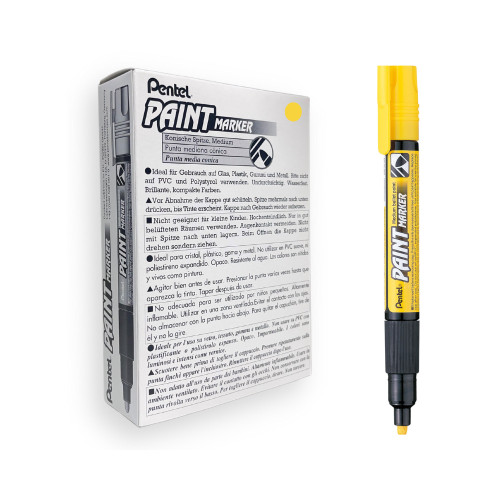 Pentel MMP20 Paint Marker Medium Bullet 3.0mm Yellow, Box of 12