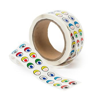 ADHESIVE EYES ASSORTED COLOURS ROLL OF 2000
