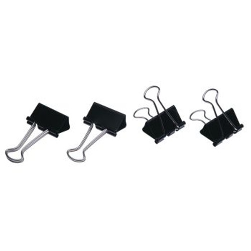 ESSELTE FOLD BACK/DOUBLE CLIPS NO.4 41mm Black/Silver 40817, Pk12