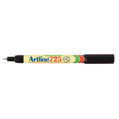 ARTLINE 725 SUPER FINE PERMANENT MARKER 0.4mm Bullet Black, Bx12