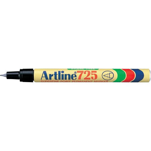ARTLINE 725 PERMANENT MARKERS 0 4mm Bullet Black Blister