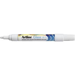 ARTLINE GLASS BOARD MARKER 2mm White, Bx12