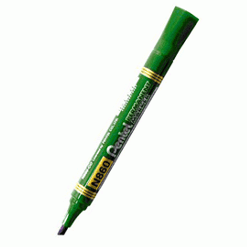 PENTEL PERMANENT MARKERS N860 Green 3.9-5.5mm chisel point Bx12