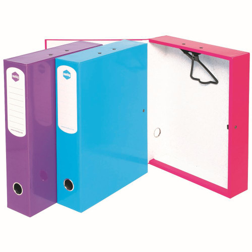 MARBIG HEAVY DUTY BOX FILE 75MM Summer Colour Pink *** While Stocks Last ***