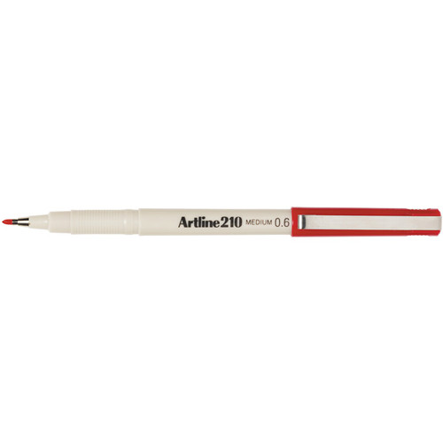 ARTLINE 210 FINELINER PENS 0.6mm Red Bx12