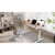 Koto Height Adjustable Desk 1200mm with Light Walnut Top and White Frame, Each